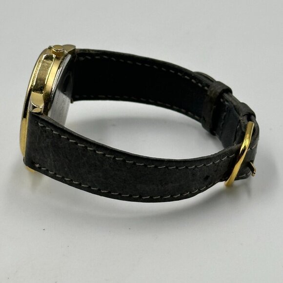 Vintage Fossil Collectors Club Watch Women Two Tone Gray Leather Band Works 8.5\